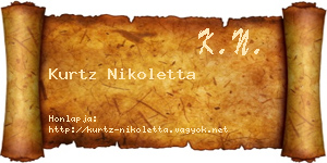 Kurtz Nikoletta névjegykártya